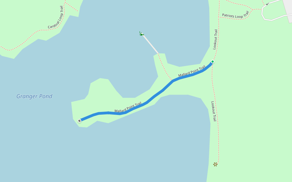 Mallard Point Trail walking route map in Mentor