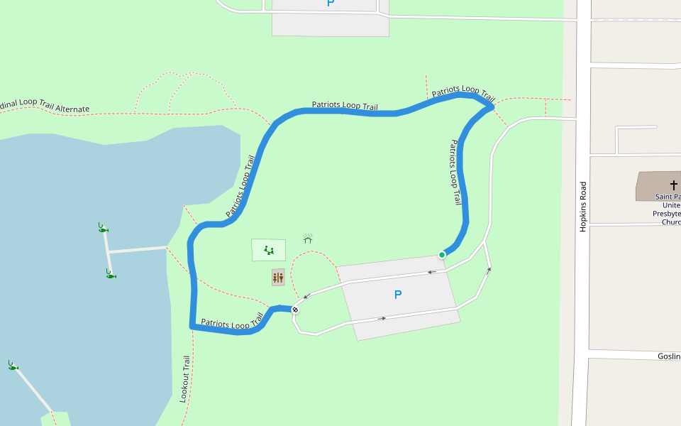 Patriots Loop Trail walking route map in Mentor