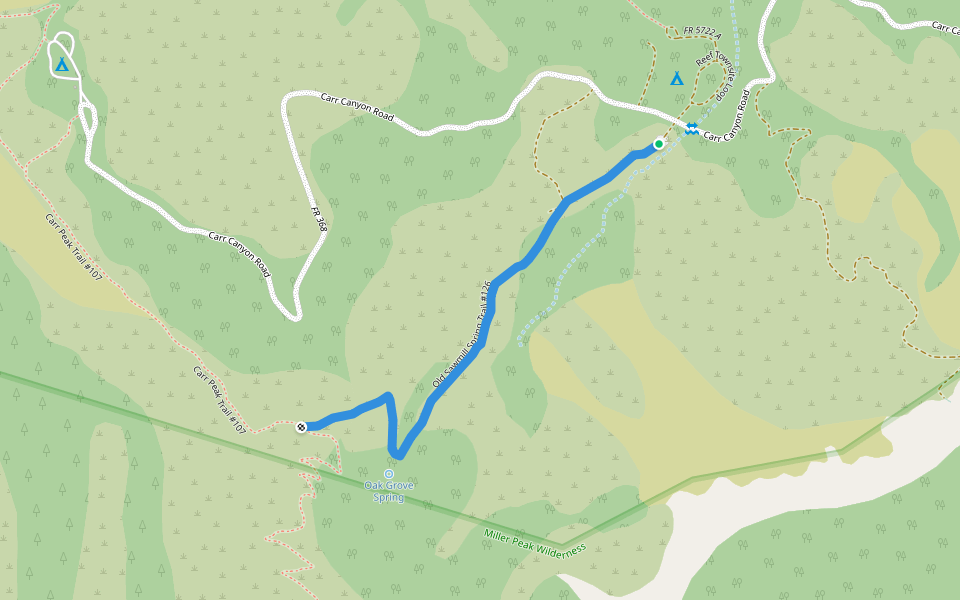 Old Sawmill Spring Trail #126 walking route map in Hereford