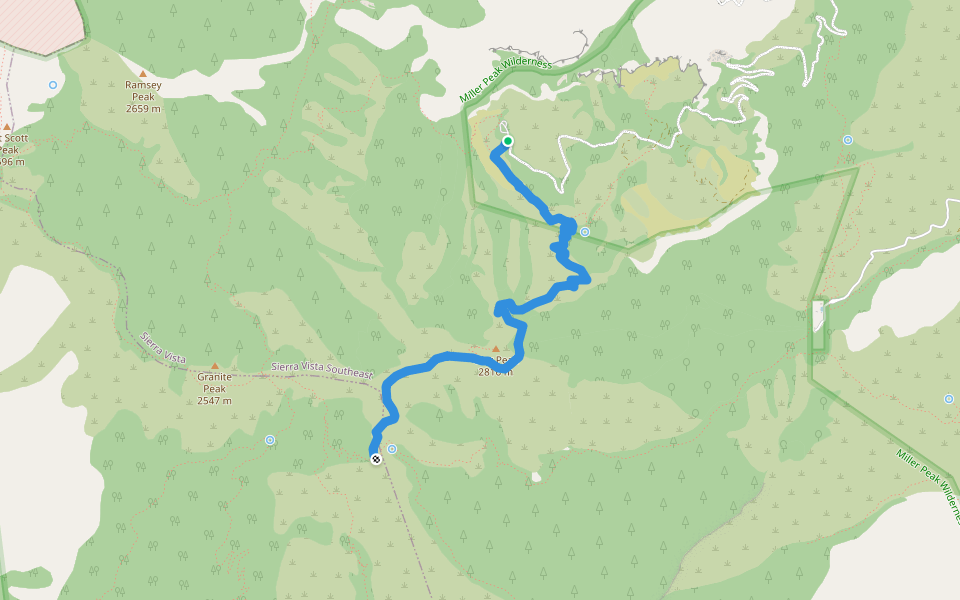 Carr Peak Trail #107 walking route map in Hereford
