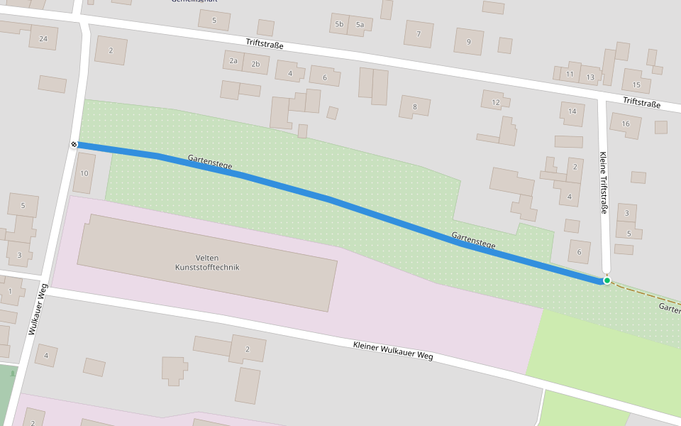 Gartenstege walking route map in Sandau (Elbe)