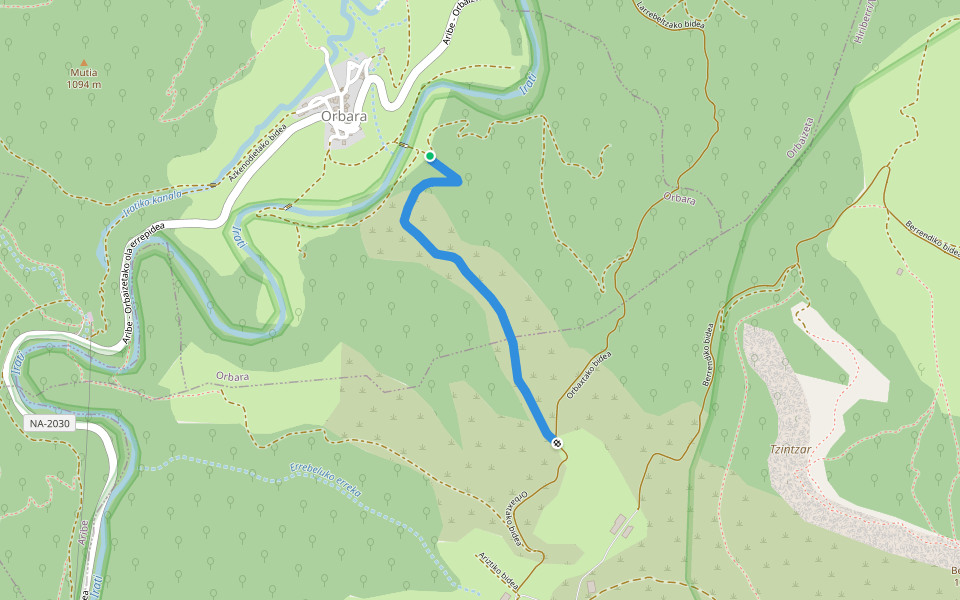 Epuruko bidea walking route map in Orbara