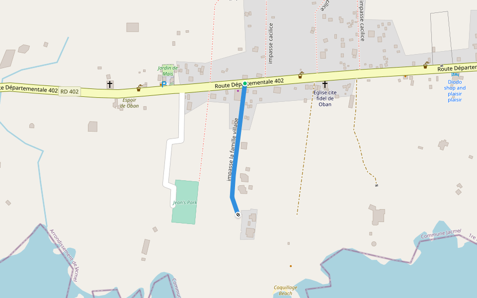 impasse la famille village walking route map in Cotterelle