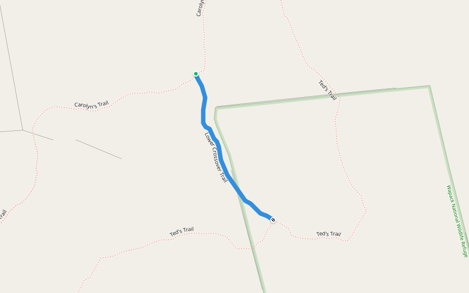 Lower Crossover Trail walking route map in Greenfield