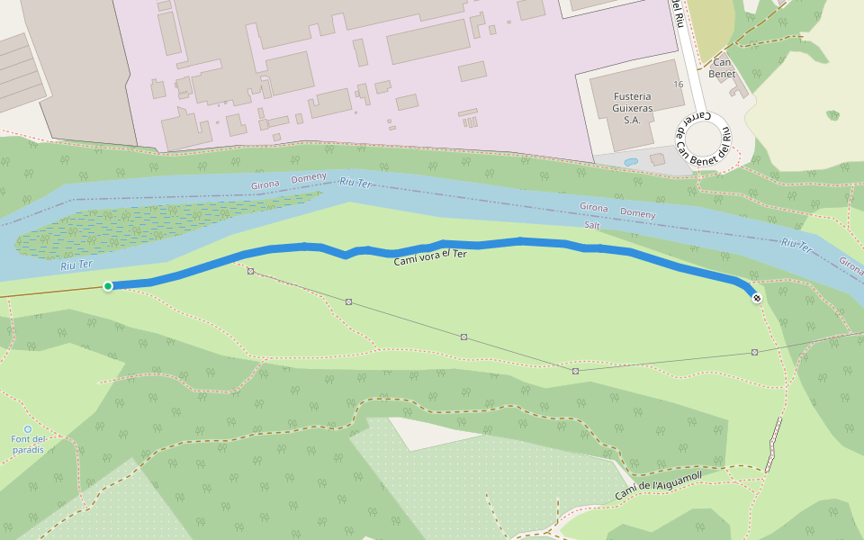 Camí vora el Ter walking route map in Sant Gregori