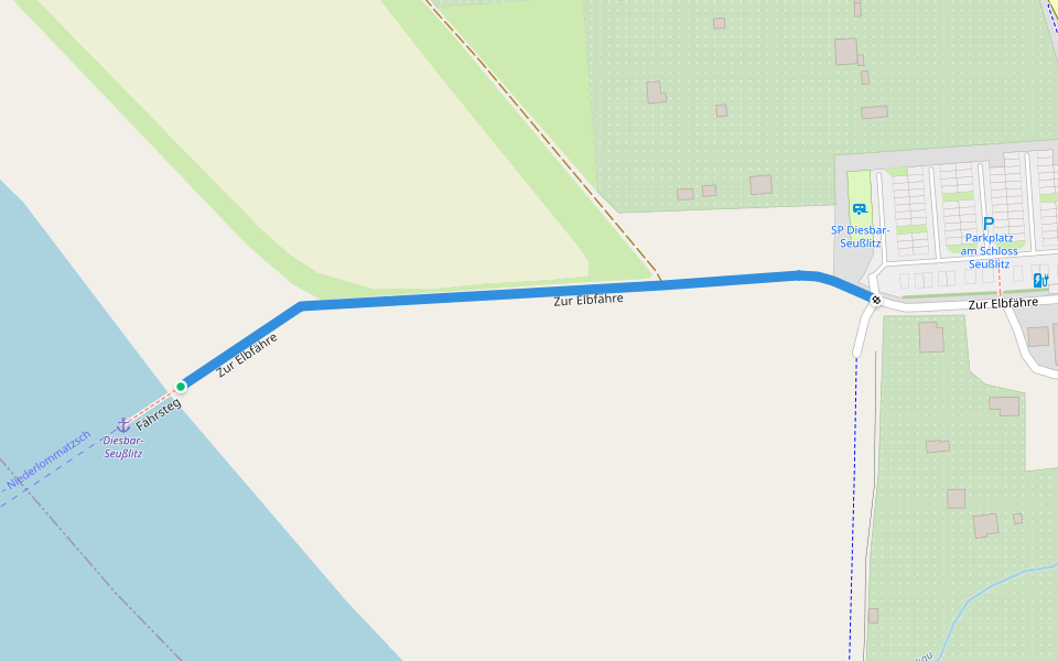 Zur Elbfähre walking route map in Diera-Zehren