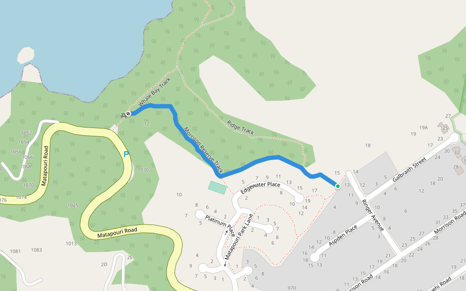Morrison Reserve Track walking route map in Matapouri