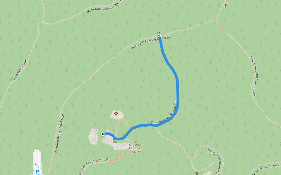 The Monadnock Trail walking route map in Dickerson