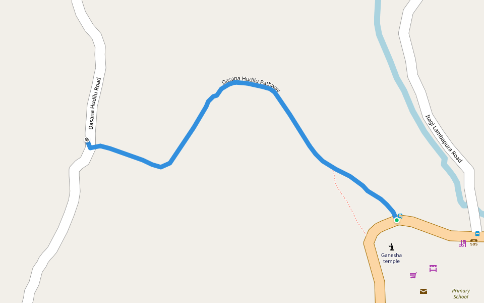 Dasana Hudilu Pathway walking route map in Lambapura