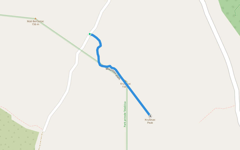 Mountain path walking route map in Sali