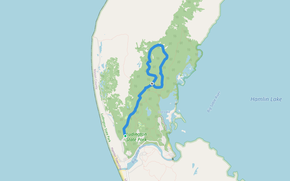 Logging Trail walking route map in Free Soil
