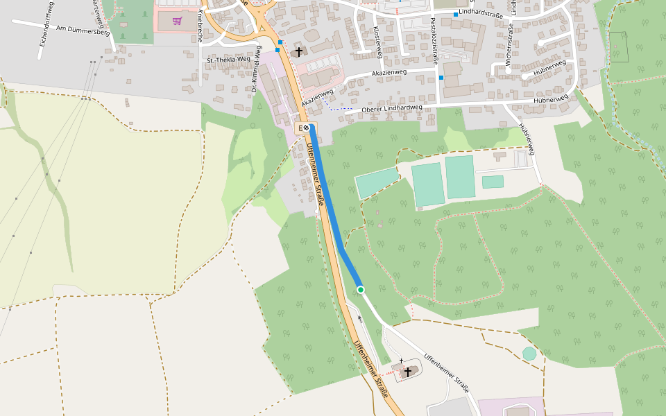 Uffenheimer Straße walking route map in Ochsenfurt