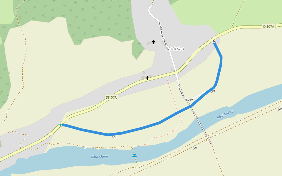 Dig walking route map in Sărăcsău