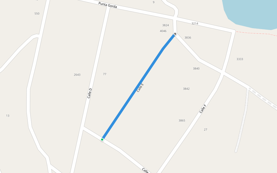 Calle E walking route map in Colonia Valdense