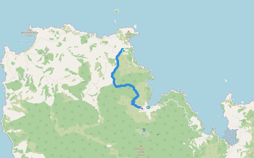Coromandel Mountainbike Track walking route map in Port Charles