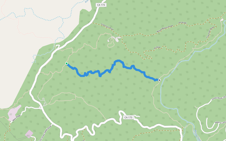 Metate Trail walking route map in Lake Arrowhead
