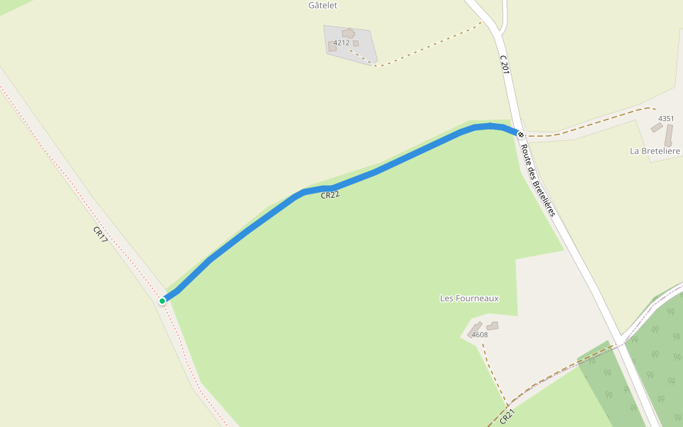 CR22 walking route map in Prévelles