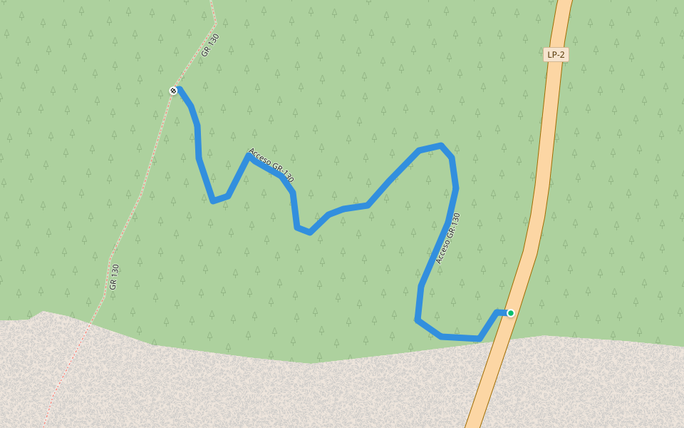 Acceso GR-130 walking route map in Monte de Luna