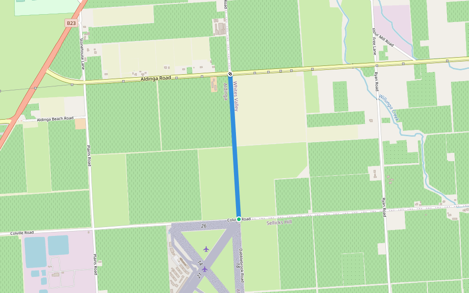 Culley Road walking route map in Aldinga