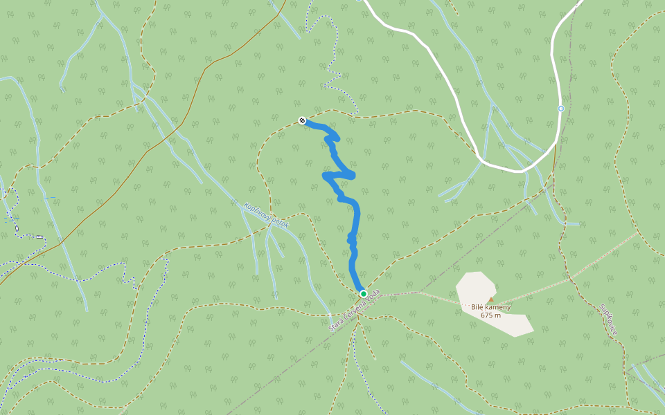Superflow - sekce 3 walking route map in Stará Červená Voda