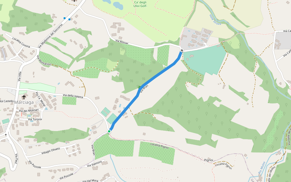 Via Bran walking route map in Garda