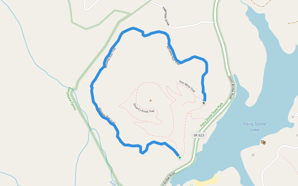 Whiskey Run Trail walking route map in Stuart