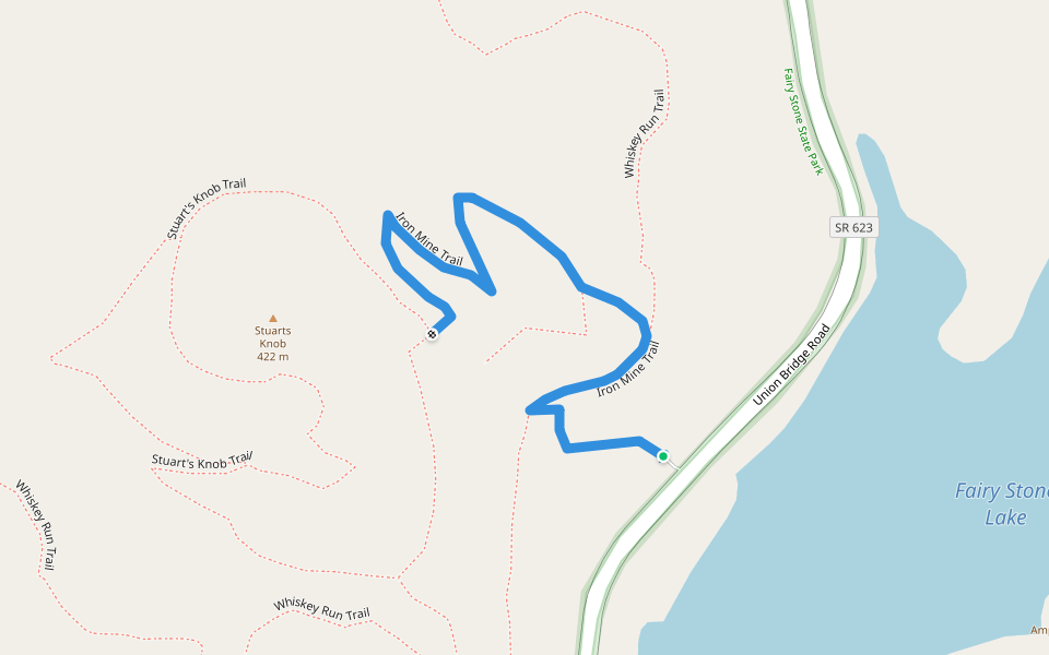 Iron Mine Trail walking route map in Stuart