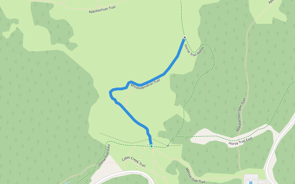 Rhododendron Trail walking route map in Mouth of Wilson