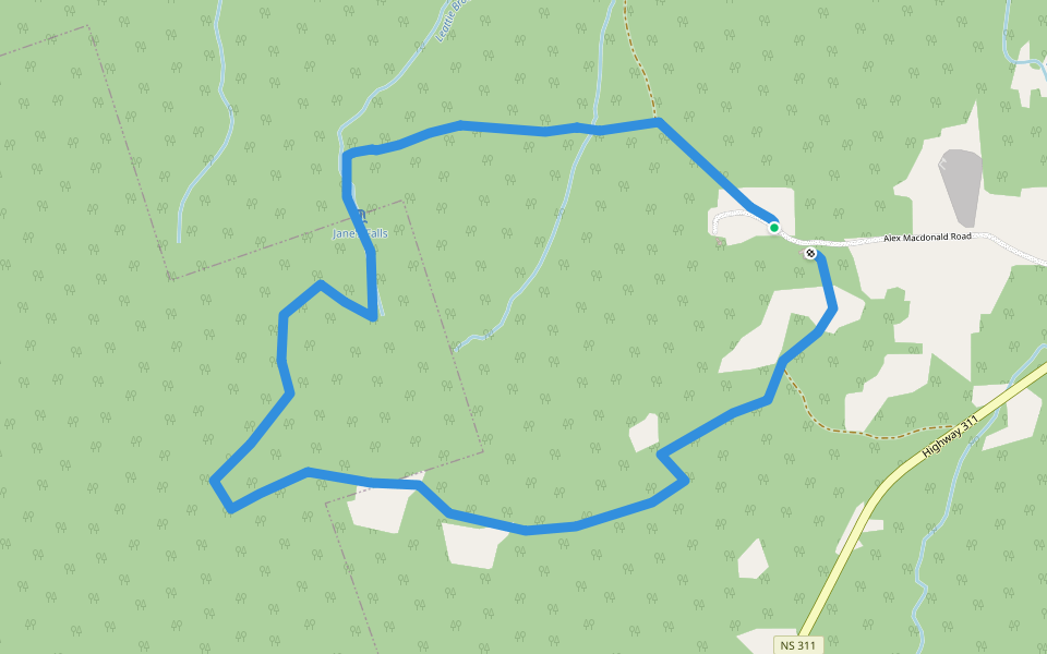 Rogart Mountain Trail walking route map in Tatamagouche