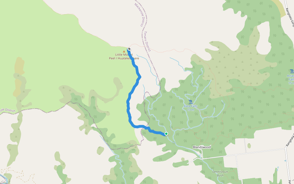 South Ridge Route walking route map in Peel Forest