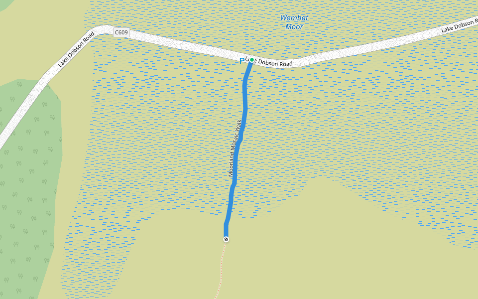 Moorland Mosaic Walk walking route map in Mount Field