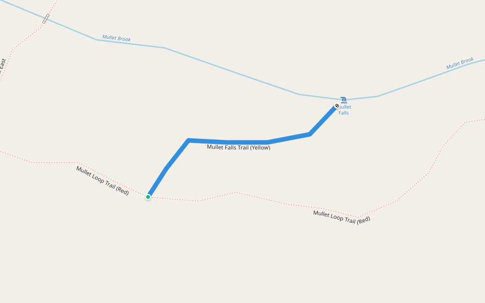 Mullet Falls Trail (Yellow) walking route map in Forestburgh
