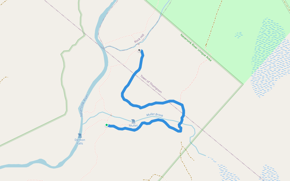 Mullet Loop Trail (Red) walking route map in Forestburgh