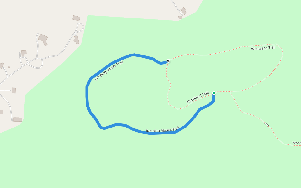 Jumping Mouse Trail walking route map in Chesterland