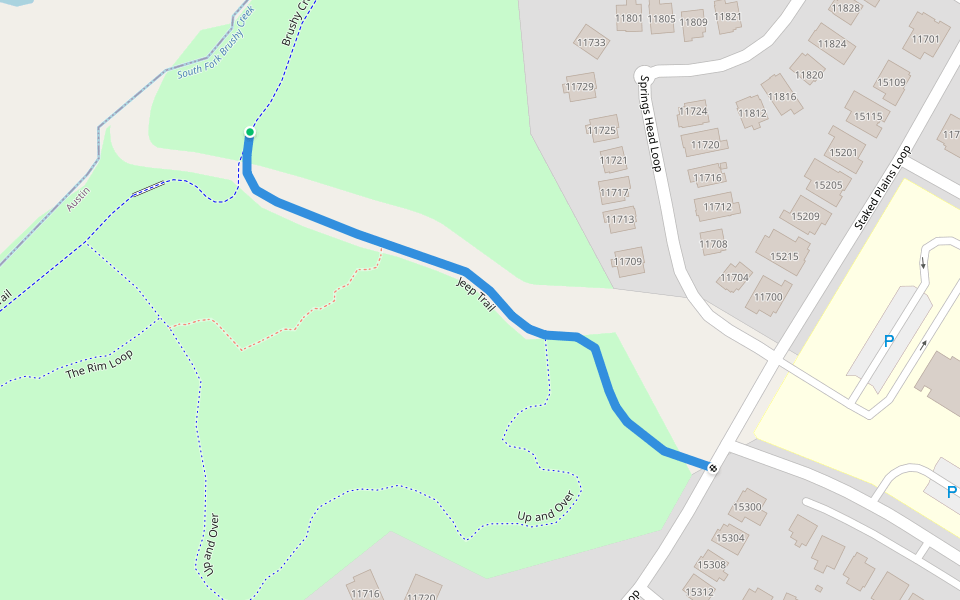 Jeep Trail walking route map in Cedar Park