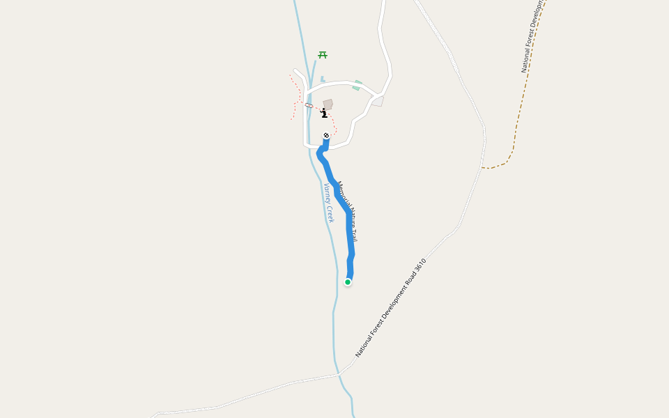 Memorial Nature Trail walking route map in Klamath Falls