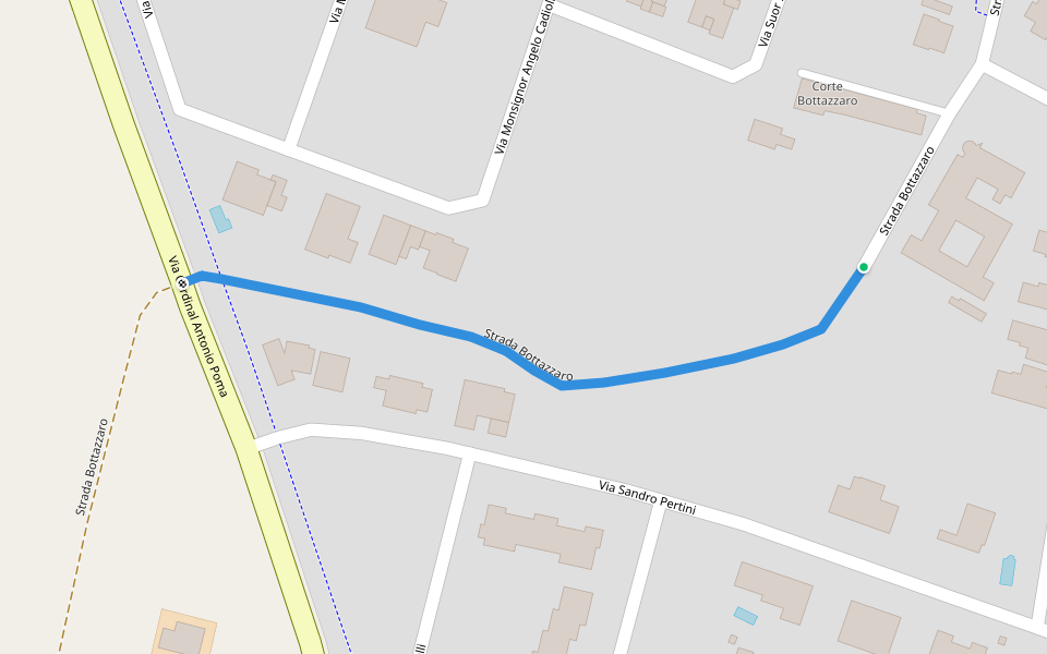 Strada Bottazzaro walking route map in Castel Goffredo
