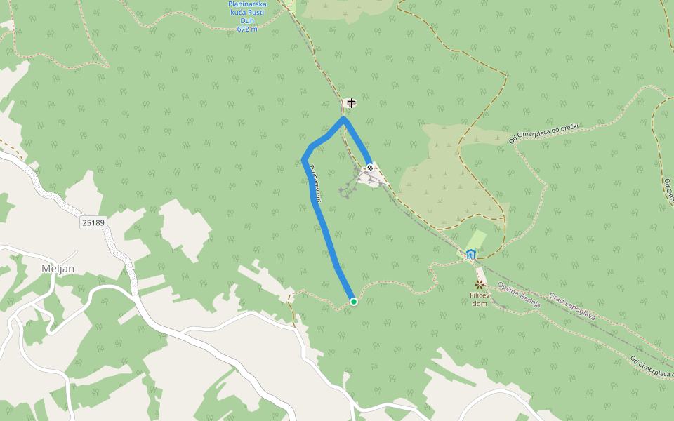 Zvonarev put walking route map in Prebukovje