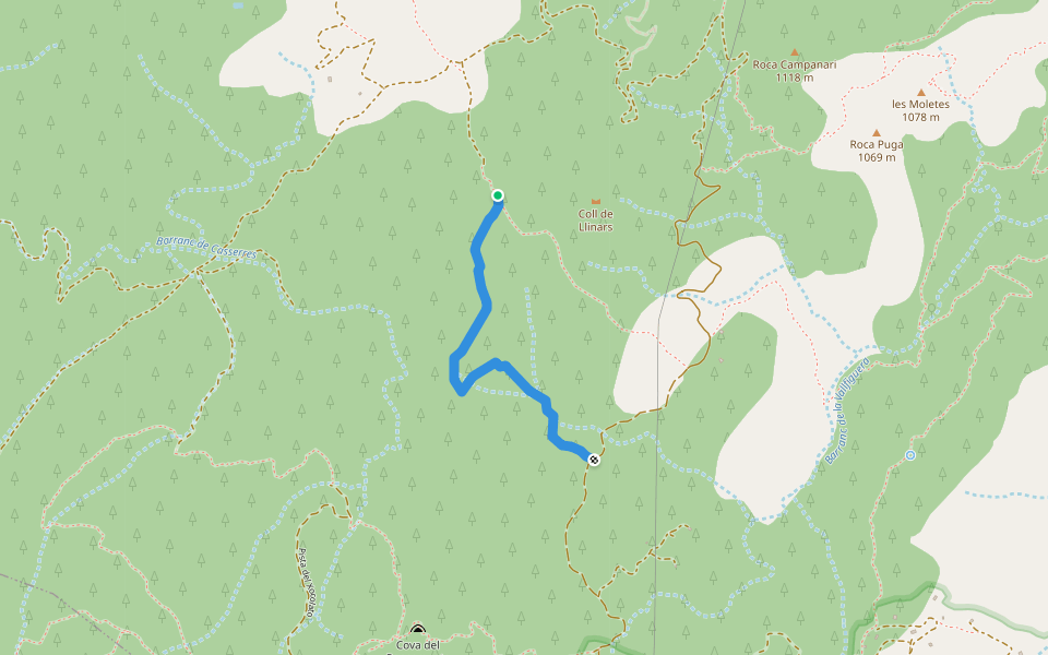 Alternativa GR7 walking route map in Alfara de Carles