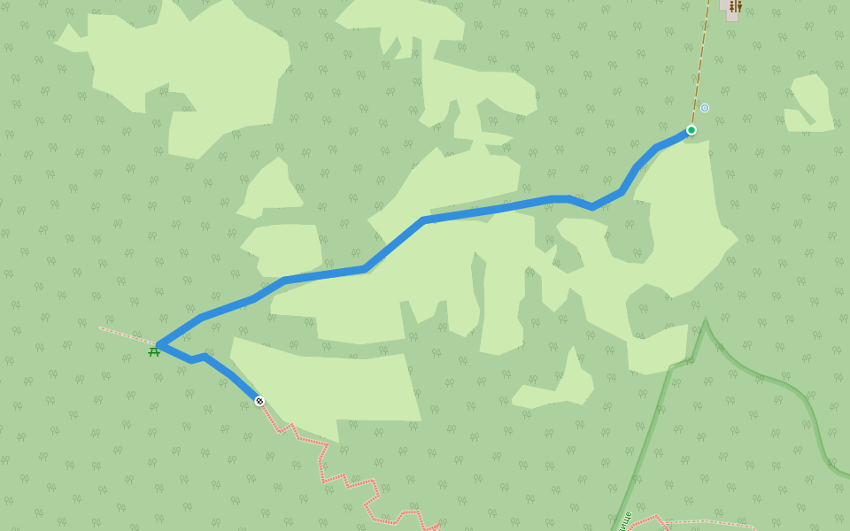 Момчилова крепост walking route map in Градът