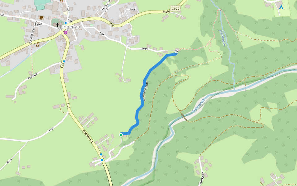 Kinderparcours walking route map in Lingenau