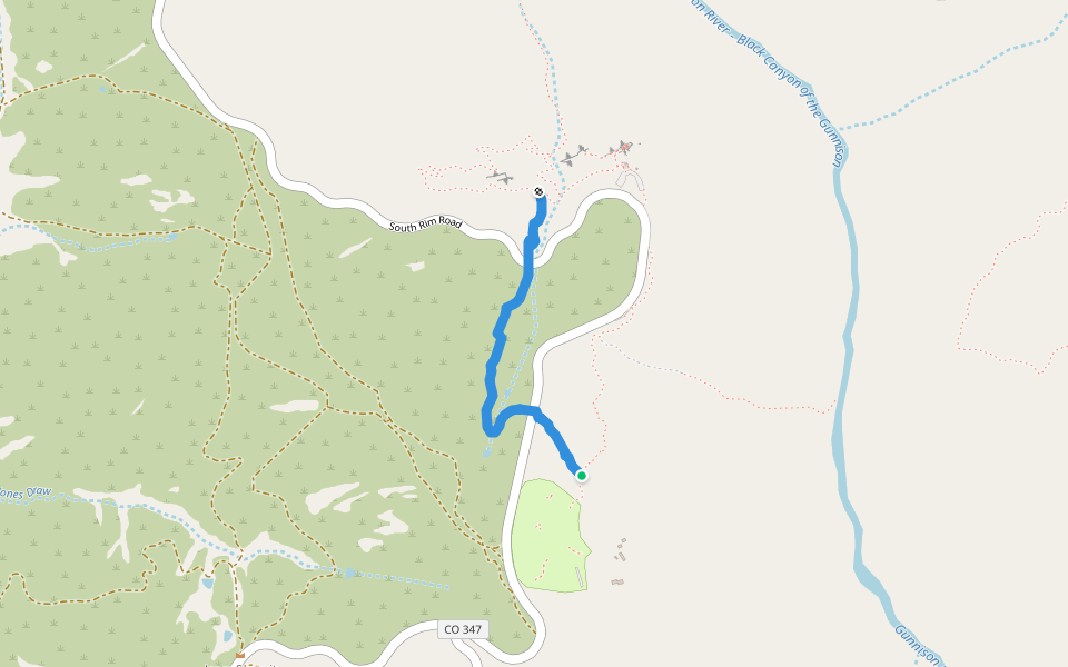 Uplands Trail walking route map in Montrose