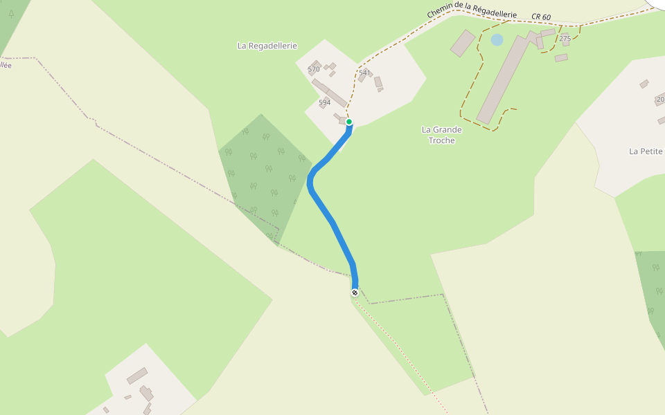 CR 60 walking route map in Bonnétable