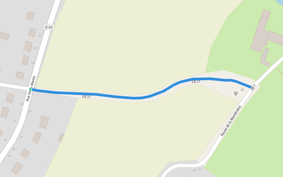 CR 21 walking route map in Bonnétable