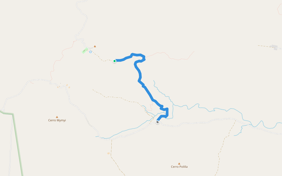 Akati - Polilla walking route map in Cerro Cora