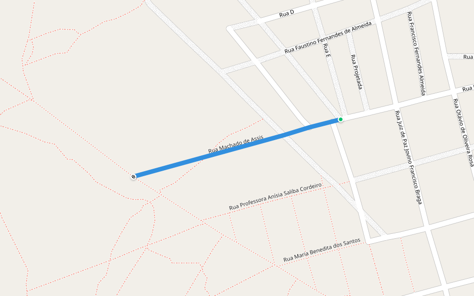 Rua Machado de Assis walking route map in Buritizeiro