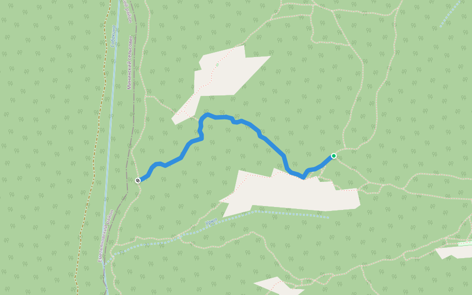 Тропа Дальняя walking route map in Krasnoyarsk