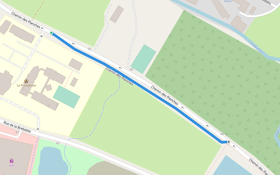 Chemin des Planches walking route map in Alençon