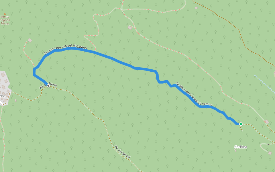 Sentiero per i Monti di Careno walking route map in Zelbio