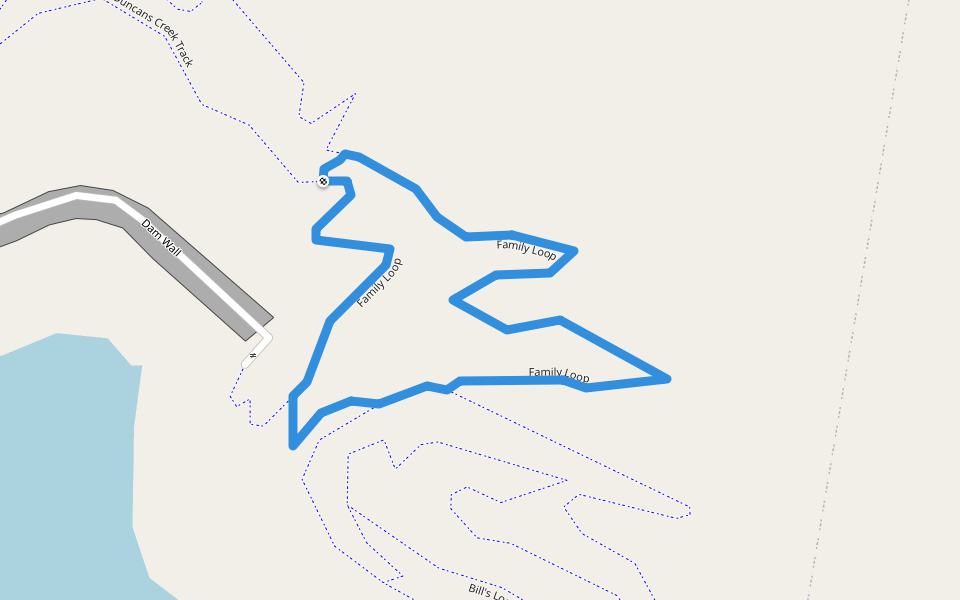 Family Loop walking route map in Advancetown
